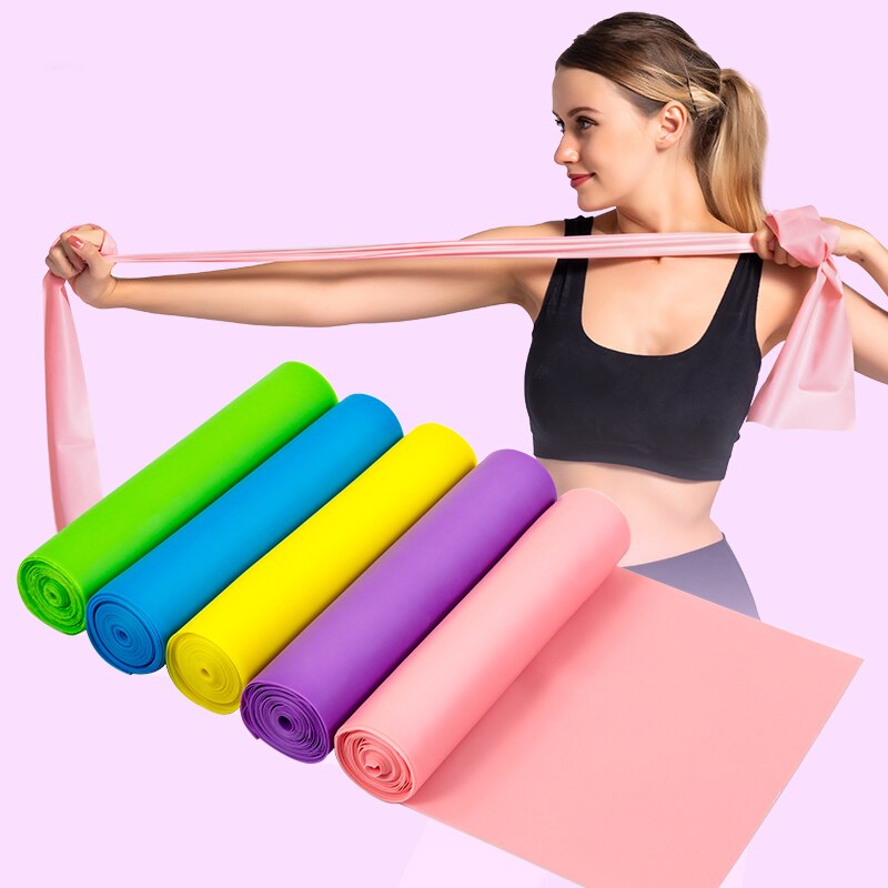 1.8m TPE Resistance Bands Fitness Rubber Band for Yoga Pilates Training Expander Elastic Strength Gym Sports Workout Pull Rope