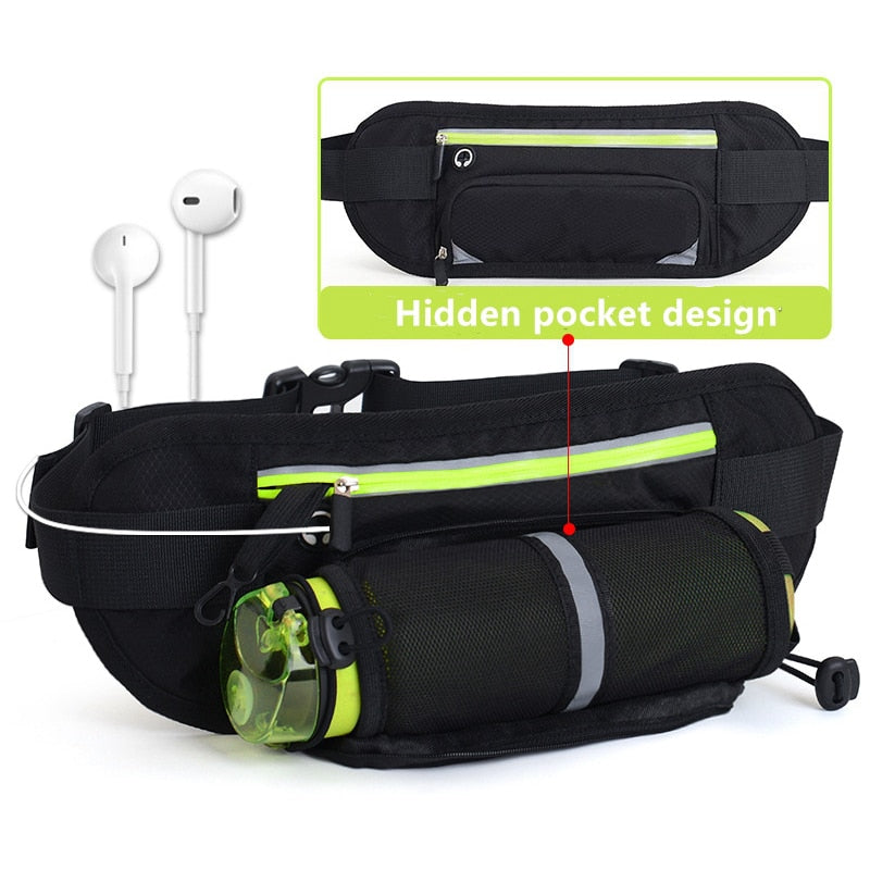 2020 New Running Bag Marathon Running Waist Bag Outdoor Riding Fitness Hidden Water Bottle Phone Sport Men Women Belt Waist Bags