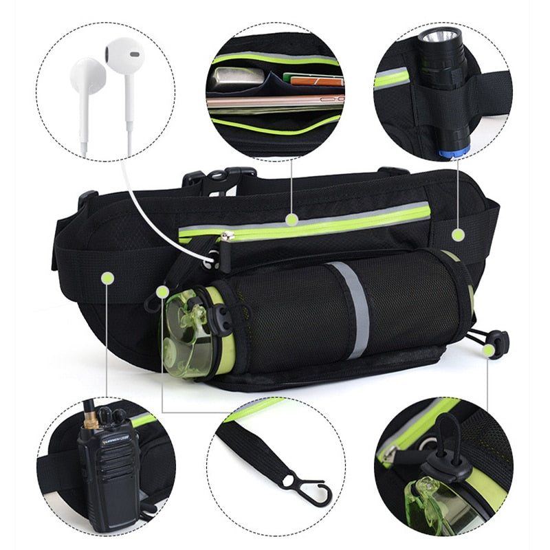 2020 New Running Bag Marathon Running Waist Bag Outdoor Riding Fitness Hidden Water Bottle Phone Sport Men Women Belt Waist Bags