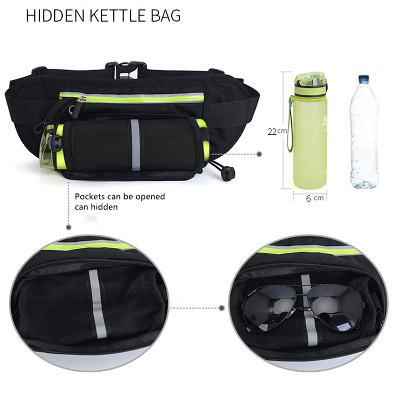 2020 New Running Bag Marathon Running Waist Bag Outdoor Riding Fitness Hidden Water Bottle Phone Sport Men Women Belt Waist Bags