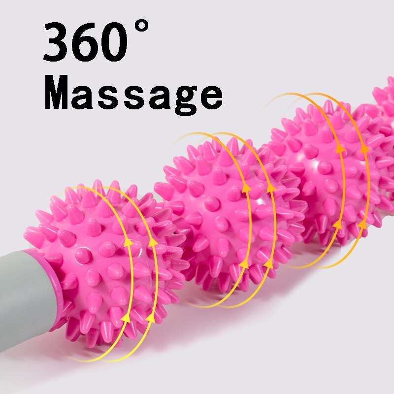 3 PVC Spiky Balls Gym Muscle Massage Roller Yoga Stick Arm Back Shoulder Body Roller Relax Tool For Fitness Sports Muscle Ache