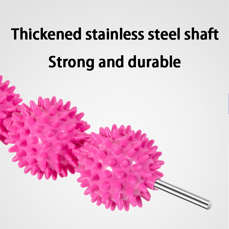 3 PVC Spiky Balls Gym Muscle Massage Roller Yoga Stick Arm Back Shoulder Body Roller Relax Tool For Fitness Sports Muscle Ache