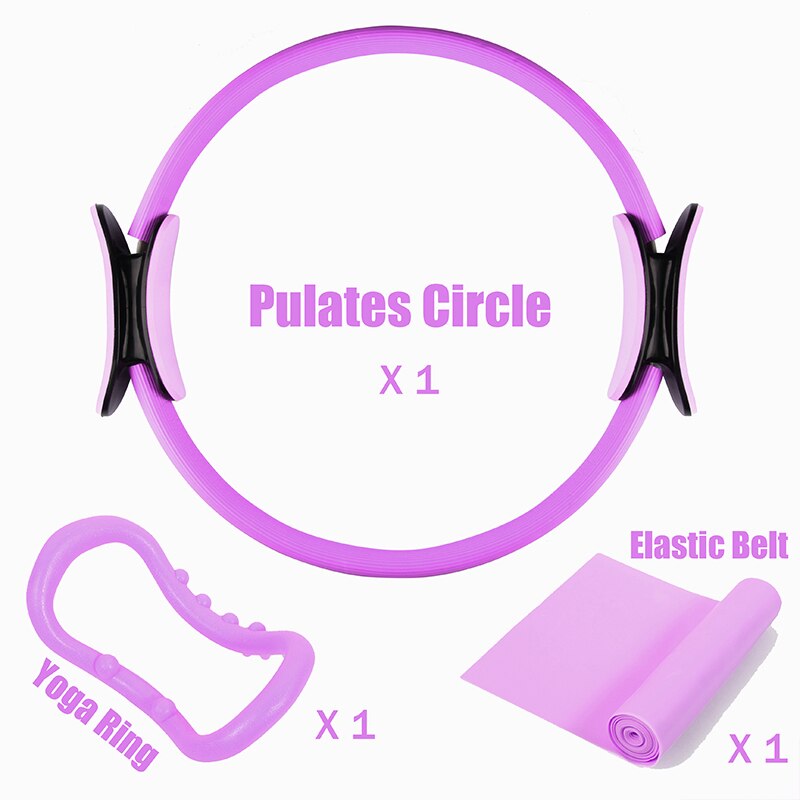 3Pc Pilates Circle Yoga Ring Resistance Bands Exercise Equipment Workout Fitness Rubber Gym Bodybuilding for Home Training Sport