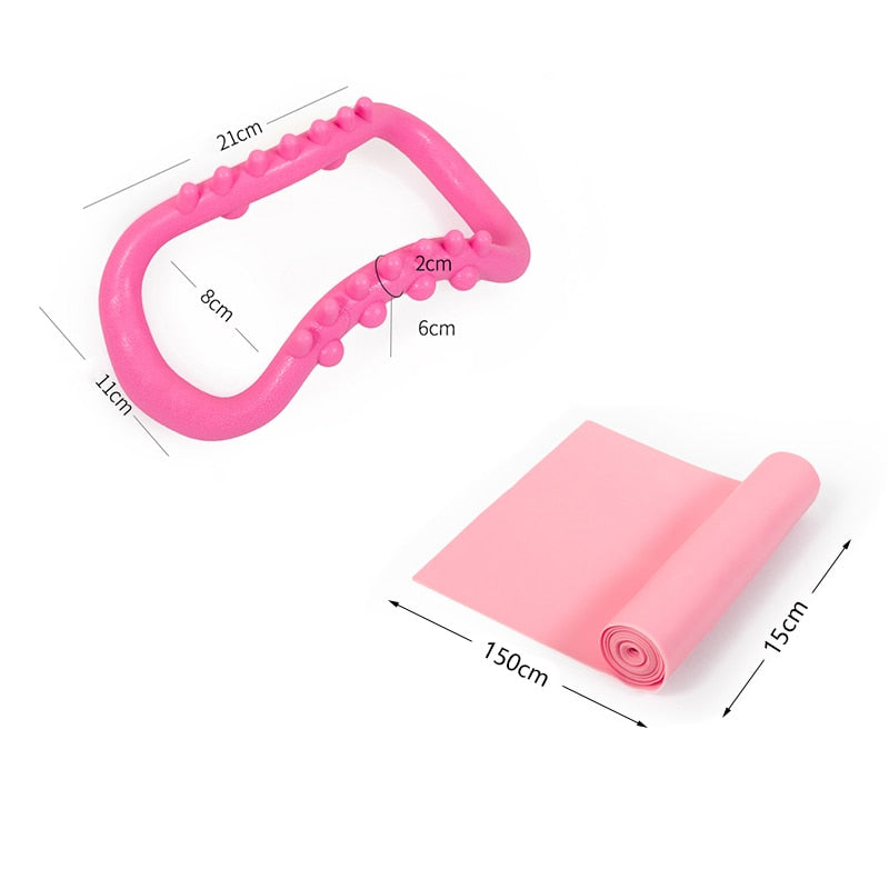 3Pc Pilates Circle Yoga Ring Resistance Bands Exercise Equipment Workout Fitness Rubber Gym Bodybuilding for Home Training Sport