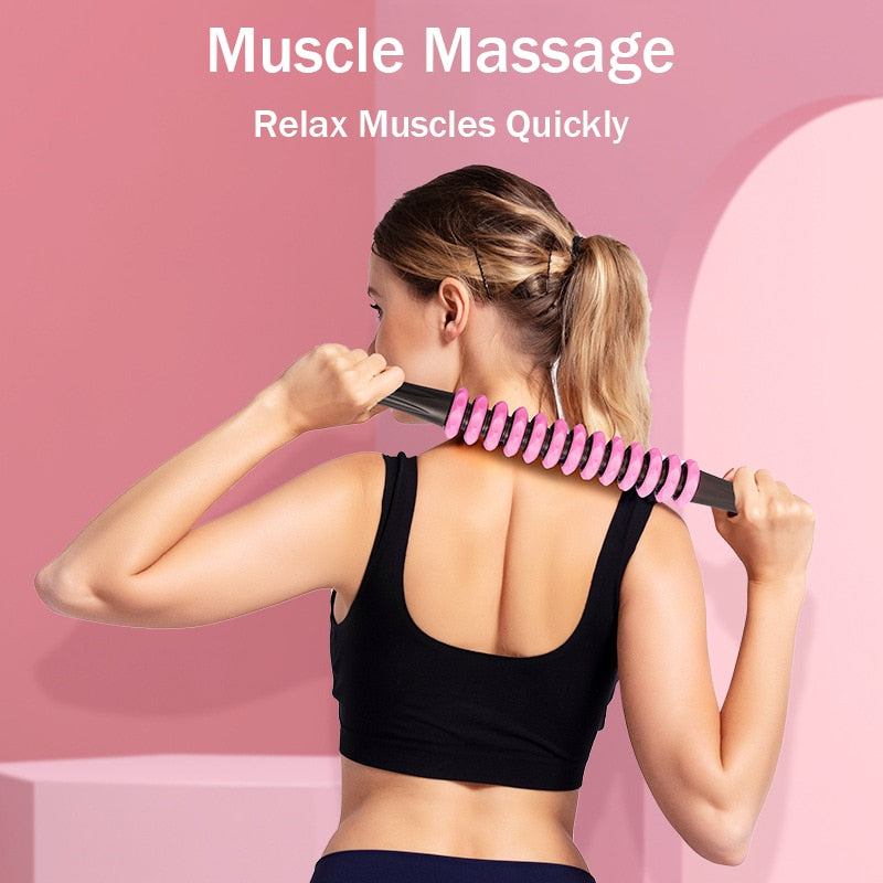Gear Body Massage Stick Muscle Roller Tool Physical Therapy Relieve Point Portable for Fitness Yoga Deep Relax Recovery
