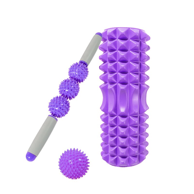 Gym Fitness Pilates Foam Roller Blocks Trainer Suit Yoga Column Massage Relax Ball Stick For Back Waist Arm Leg Foot Massage