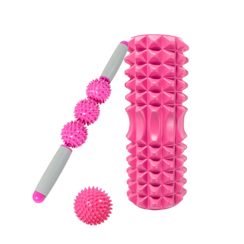 Gym Fitness Pilates Foam Roller Blocks Trainer Suit Yoga Column Massage Relax Ball Stick For Back Waist Arm Leg Foot Massage