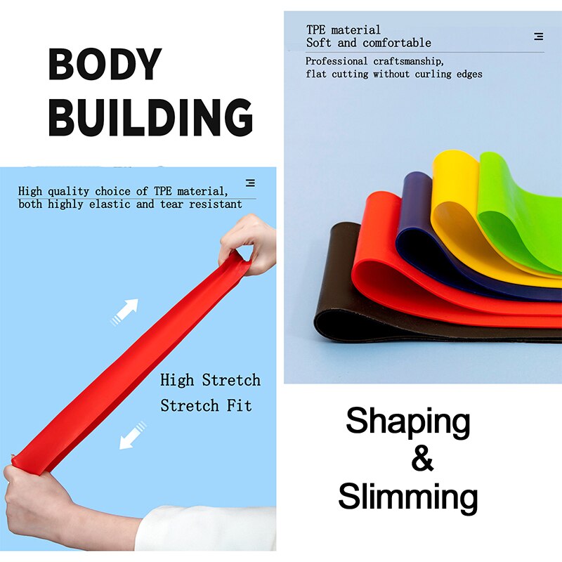 Home Gym Elastic Fitness Bands Portable Sport Equipment Resistance  Training Workout Bodybuilding Expander Rubber Material