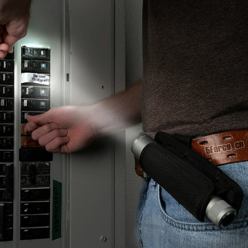 Molle Tactical Flashlight Holster Military 360 Degree Rotating Portable Flashlight Pouch Outdoor Camping Hunting Accessories