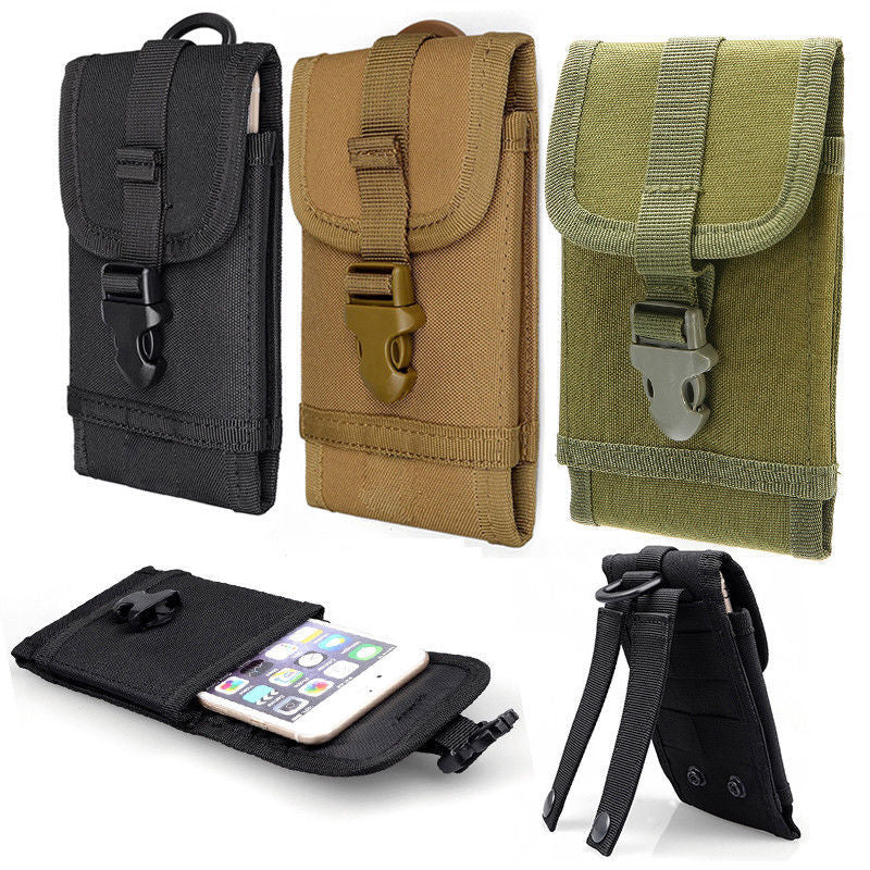 Nylon Tactical Backpack Molle Phone Belt Pouch Phone Cases  Outdoor Riding Hiking Hunting Camping Sports Tool Bag