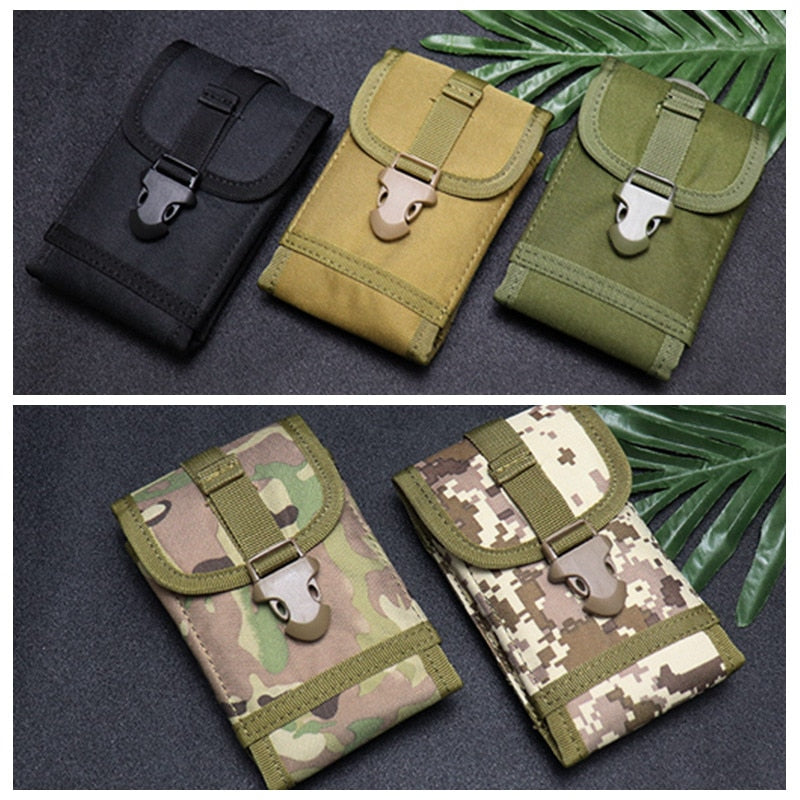 Nylon Tactical Backpack Molle Phone Belt Pouch Phone Cases  Outdoor Riding Hiking Hunting Camping Sports Tool Bag