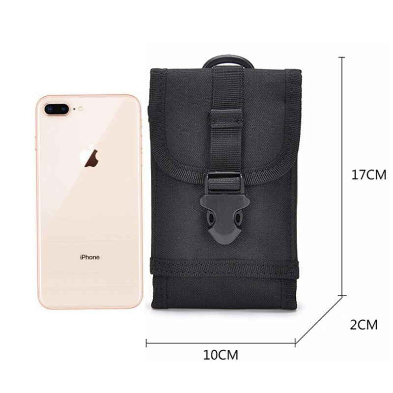 Nylon Tactical Backpack Molle Phone Belt Pouch Phone Cases  Outdoor Riding Hiking Hunting Camping Sports Tool Bag
