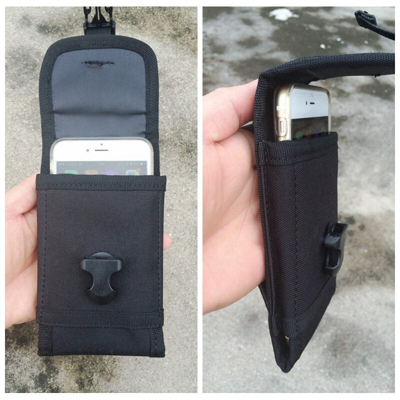 Nylon Tactical Backpack Molle Phone Belt Pouch Phone Cases  Outdoor Riding Hiking Hunting Camping Sports Tool Bag