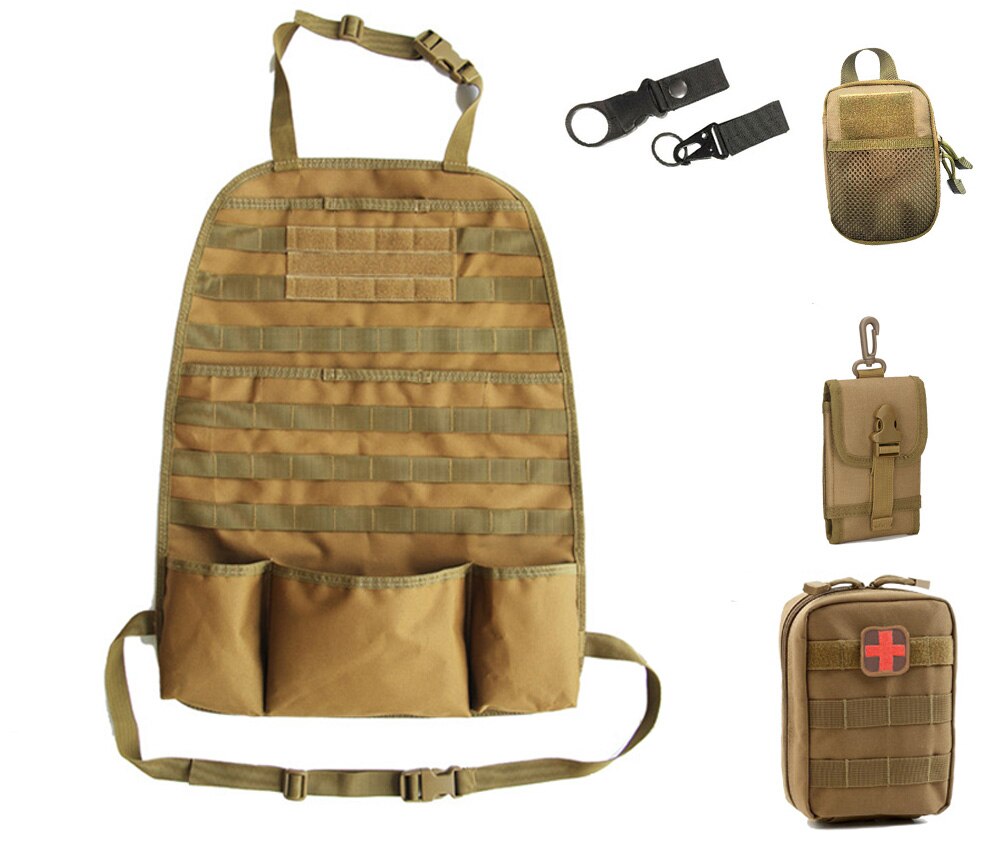 Tactical Car Seat Mobll Back Bag Multi-function Portable Car Seat Storage Bag Outdoor Self-driving Travel Seat Accessories Bag
