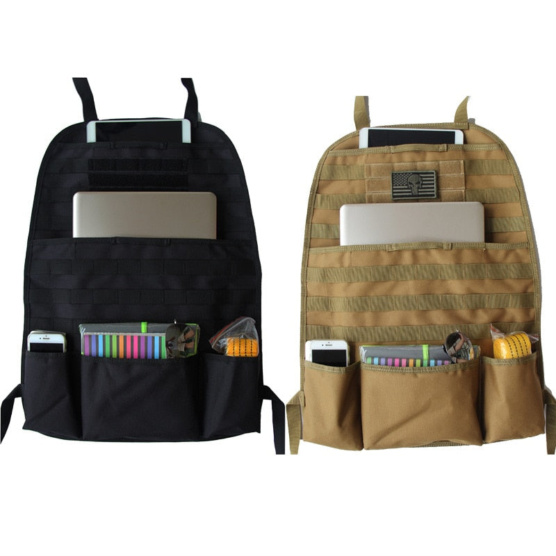 Tactical Car Seat Mobll Back Bag Multi-function Portable Car Seat Storage Bag Outdoor Self-driving Travel Seat Accessories Bag