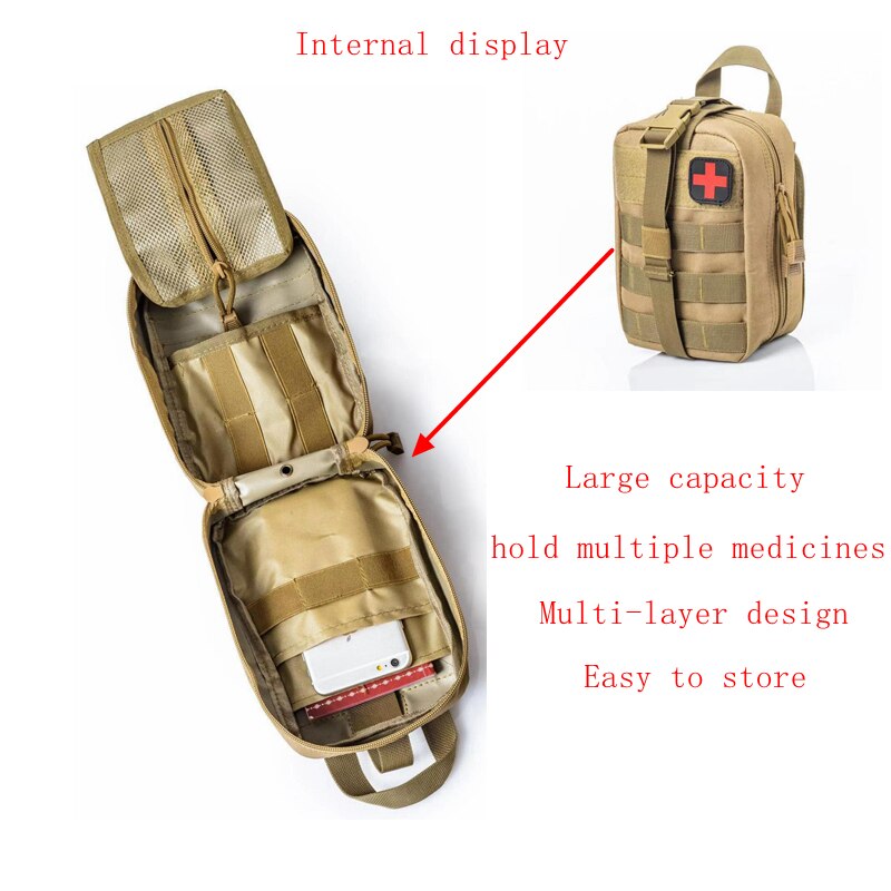 Tactical First Aid Kits Molle Pouch Medical Bag Emergency Outdoor Airsoft Hunting Car Emergency Survival Tool Medical EDC Pouch