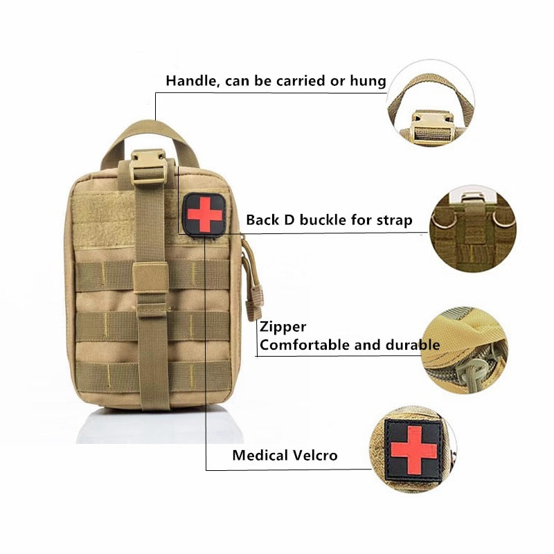 Tactical First Aid Kits Molle Pouch Medical Bag Emergency Outdoor Airsoft Hunting Car Emergency Survival Tool Medical EDC Pouch