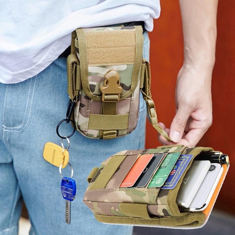Tactical Molle Pouch Men Waist Bag Military Card Pockets Belt Tool Pouch Waterproof Nylon Bag Phone Case Hunting Accessories