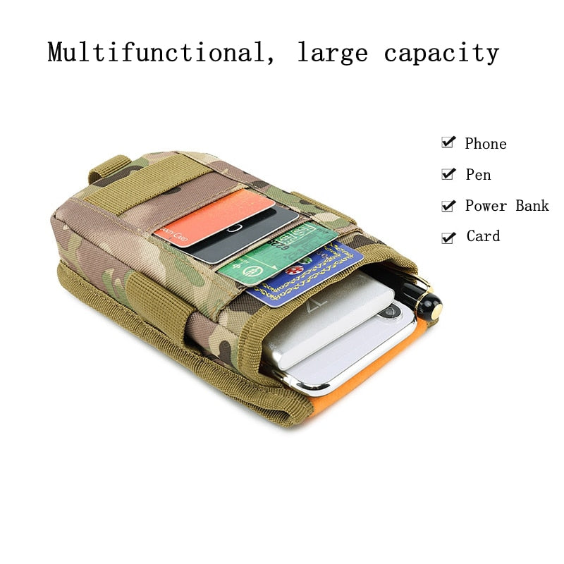 Tactical Molle Pouch Men Waist Bag Military Card Pockets Belt Tool Pouch Waterproof Nylon Bag Phone Case Hunting Accessories