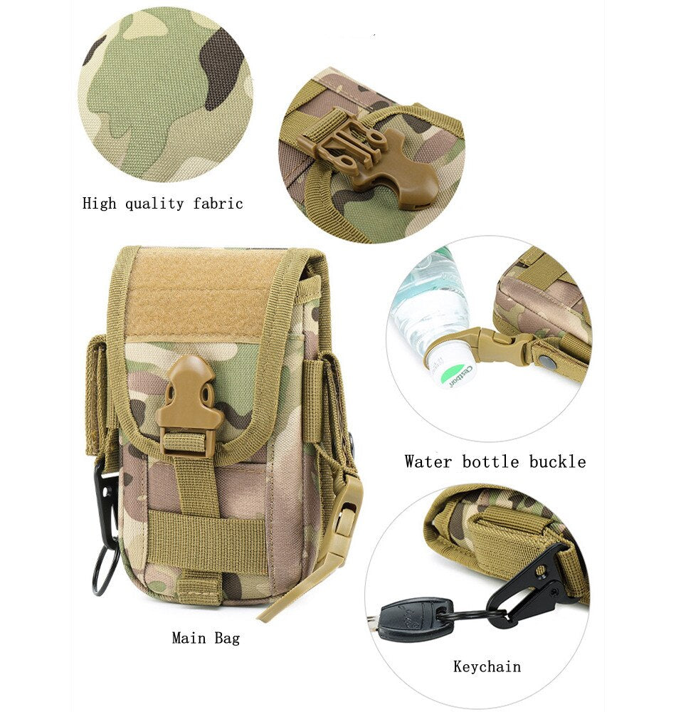 Tactical Molle Pouch Men Waist Bag Military Card Pockets Belt Tool Pouch Waterproof Nylon Bag Phone Case Hunting Accessories