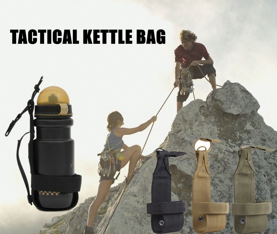 Water Bottle Bag Tactical Backpack Cover Portable Wearable Hunting Hiking Outdoor Camping Fishing Accessories MOLLE Water Bottle